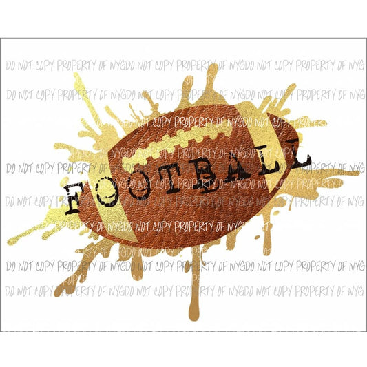 FOOTBALL gold paint splatter Sublimation transfers Heat Transfer
