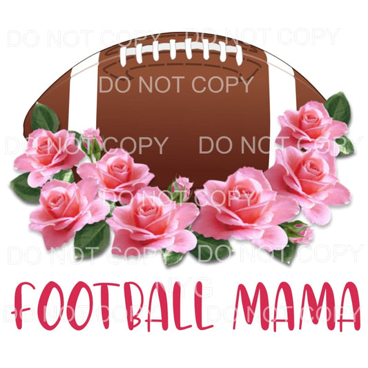 Football Mama Pink Flowers Sublimation transfers - Heat 