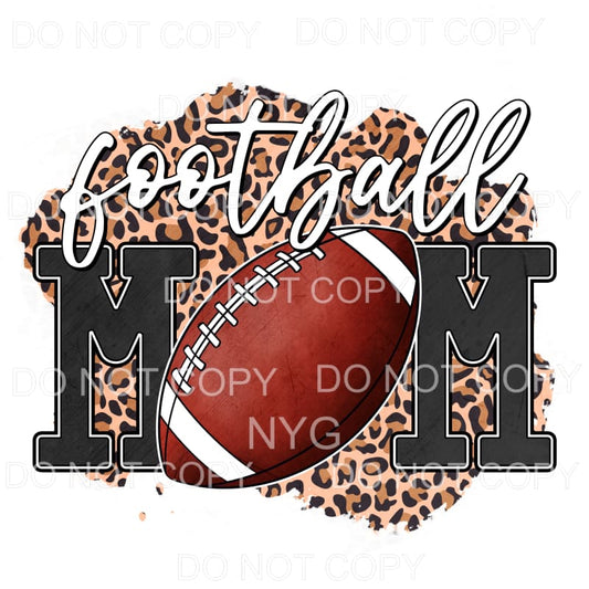 Football Mom Leopard Background Sublimation transfers - Heat