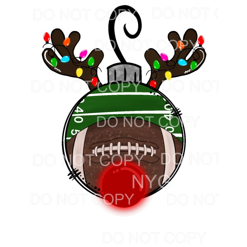 Football Rudolph Reindeer Ornament Christmas Lights #1061 