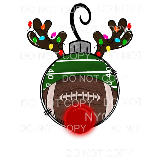 Football Rudolph Reindeer Ornament Christmas Lights #1061 