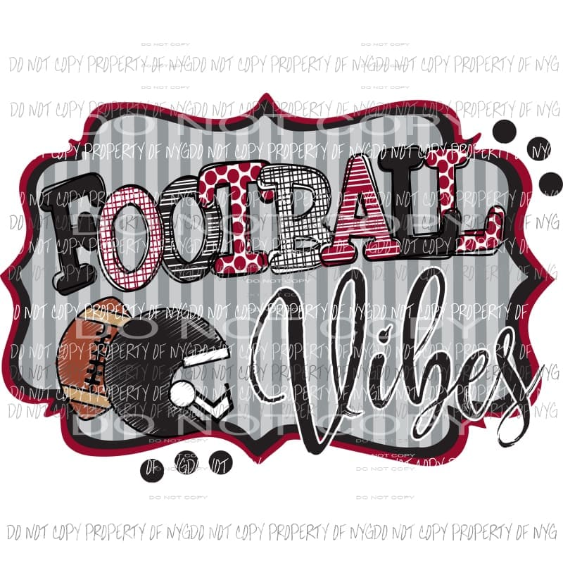 Football vibes maroon and black Sublimation transfers Heat Transfer