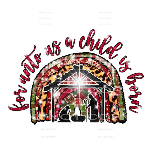for unto us a child is born #7406 Sublimation transfers - 