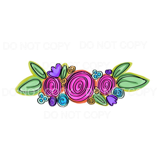Foral Watercolor Doodle Sublimation transfers - Heat 