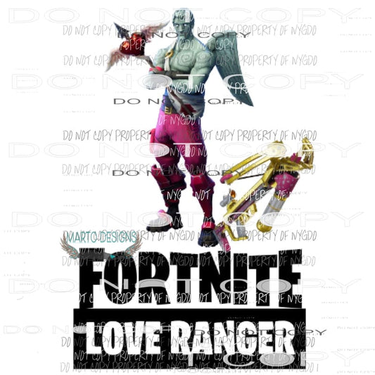 Fortnite Love Ranger Sublimation transfers Love valentines day heart Heat Transfer