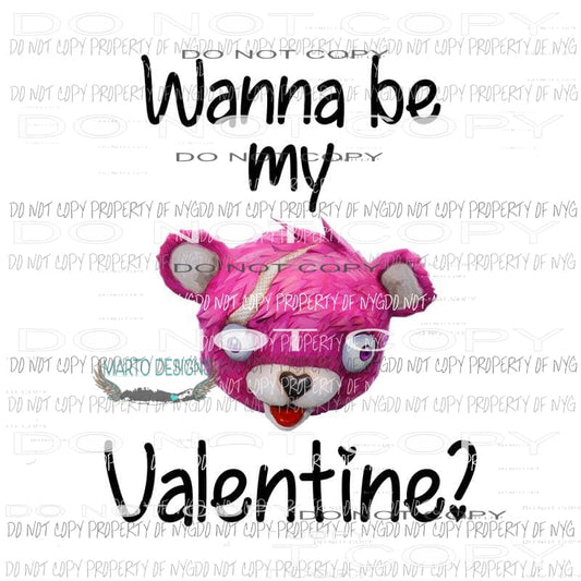 Fortnite wanna be my valentine 2 Sublimation transfers Love valentines day heart Heat Transfer