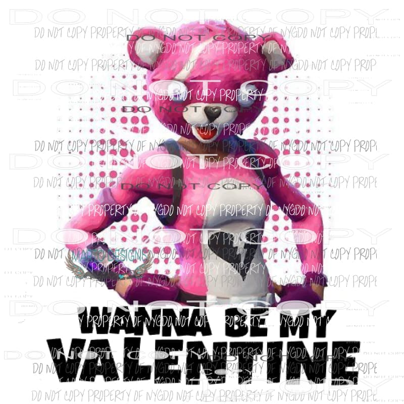 Fortnite wanna be my valentine Sublimation transfers Love valentines day heart Heat Transfer