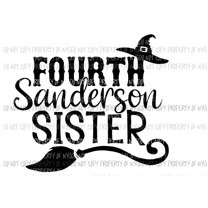 Fourth Sanderson Sister Hocus Pocus Sublimation transfers Heat Transfer