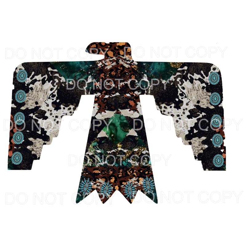 Free Bird # 2 cowhide turquoise Sublimation transfers - Heat