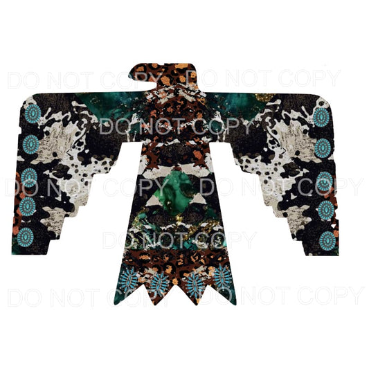 Free Bird # 2 cowhide turquoise Sublimation transfers - Heat