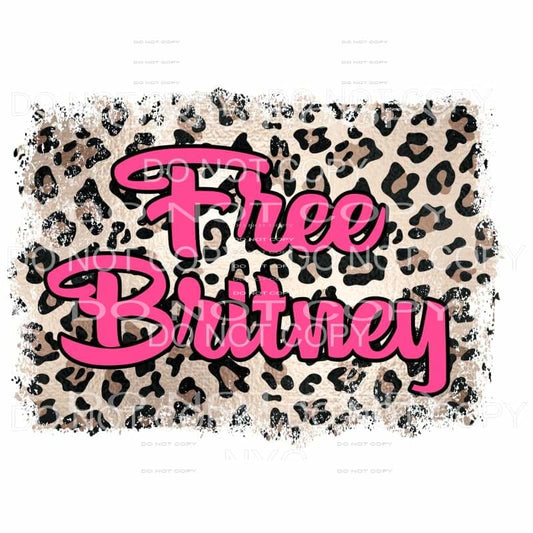 Free Britney Hot Pink Leopard Distressed #5 Sublimation 