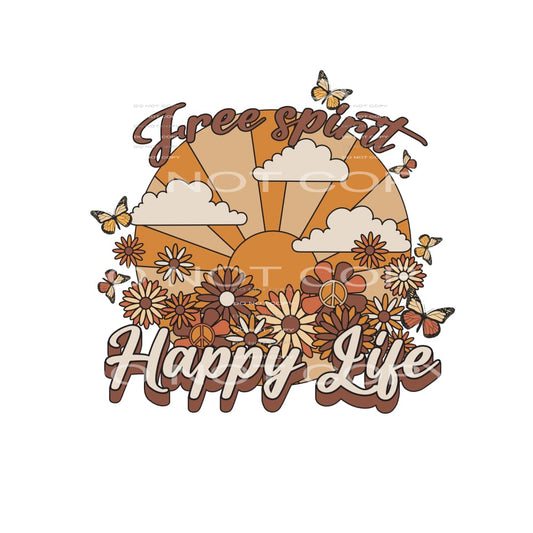 Free Spirit Happy Life #4915 Sublimation transfers - Heat