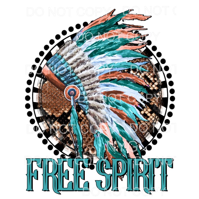 Free Spirit Native American Headdress Circle Sublimation 