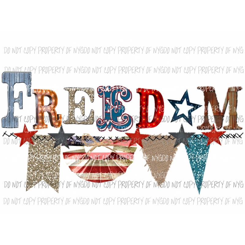 Freedom # 4 Sublimation transfers usa 4th of july america memorial labor day Heat Transfer