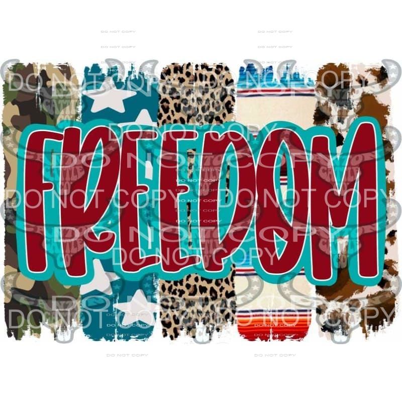 Freedom cowhide and leopard flag # 4 Sublimation transfers -