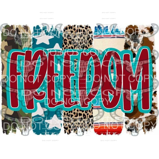 Freedom cowhide and leopard flag # 4 Sublimation transfers -