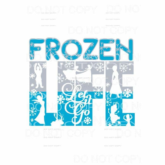Frozen Life Let It Go Blue Silver Disney Character Letters 