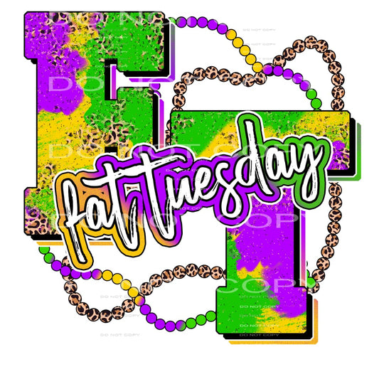 FT Fat Tuesday Beads Leopard Mardi Gras #2491 Sublimation 