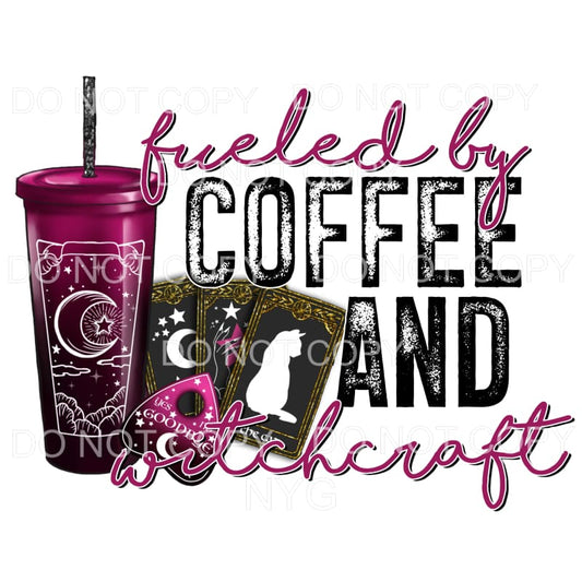 Fueled By Coffee And Witchcraft Tumbler Cards Sublimation 