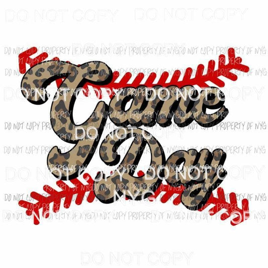 Game Day Baseball leopard Sublimation transfers Heat Transfer
