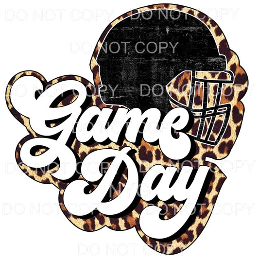Game Day Helmet Leopard Sublimation transfers - Heat 
