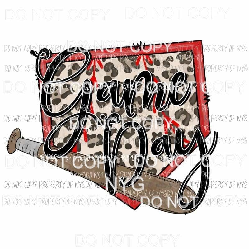 Game Day Home Plate leopard Sublimation transfers Heat Transfer