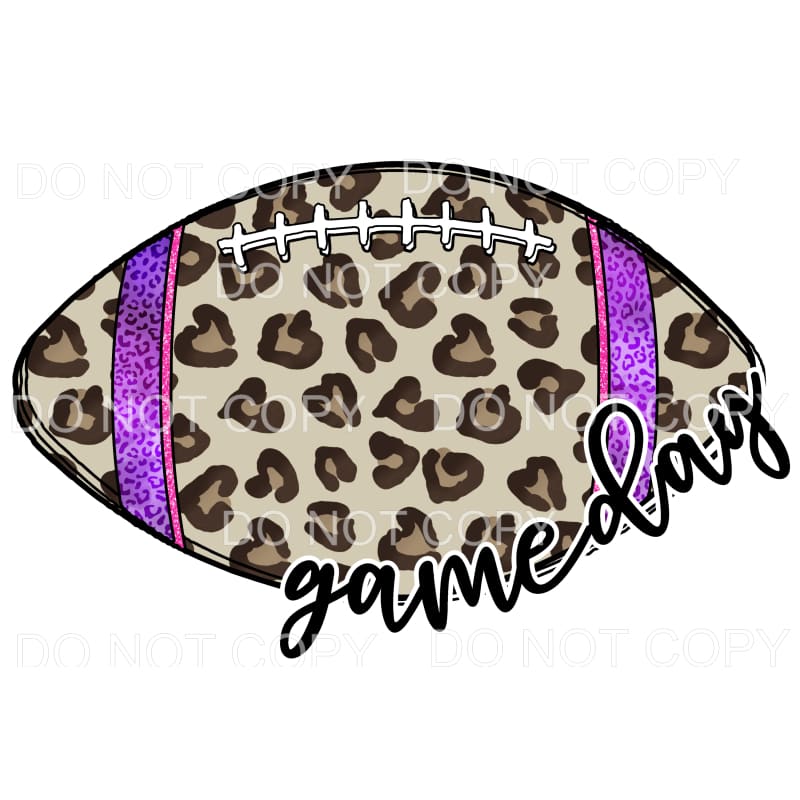 Game Day Purple Leopard Football Sublimation transfers - 