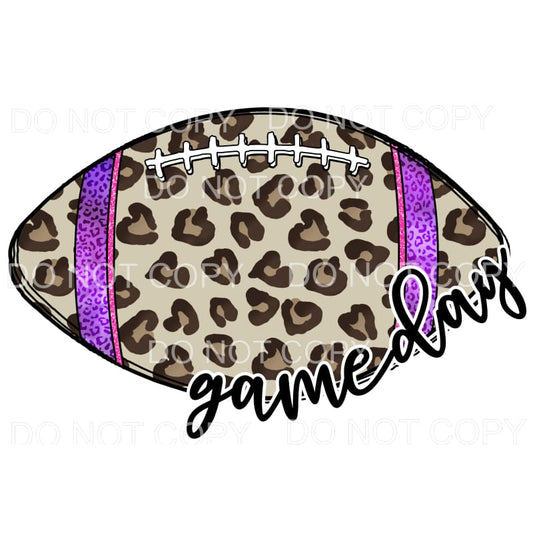 Game Day Purple Leopard Football Sublimation transfers - 