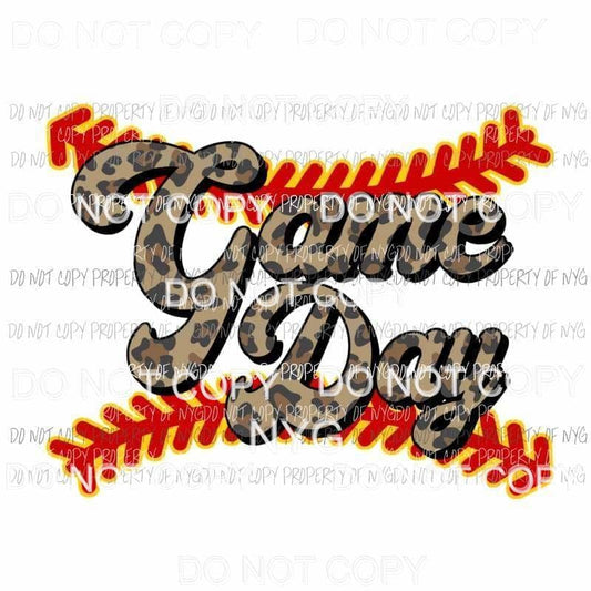 Game Day Softball leopard Sublimation transfers Heat Transfer