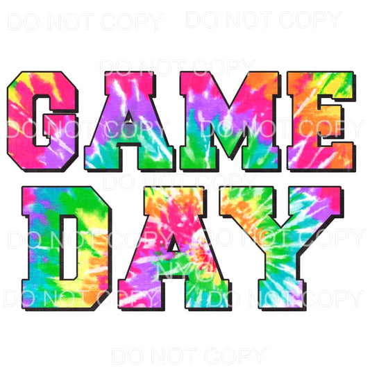 Game Day Tie Dye Sublimation transfers - Heat Transfer