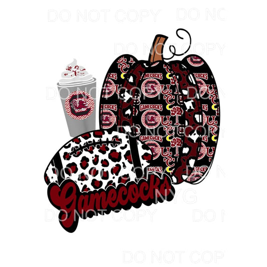 Gamecocks Football Leopard Pumpkin Coffee Maroon Black USC 