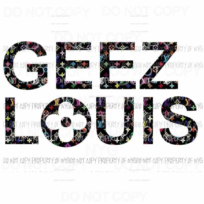 Geez Louis LV Black multi color # 1 Sublimation transfers Heat Transfer