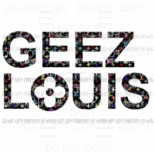 Geez Louis LV Black multi color # 1 Sublimation transfers Heat Transfer