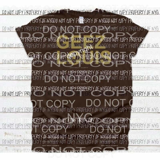 Geez Louis Vegas Gold (Tan in color) SCREEN PRINT adult 13x9 inches Heat Transfer