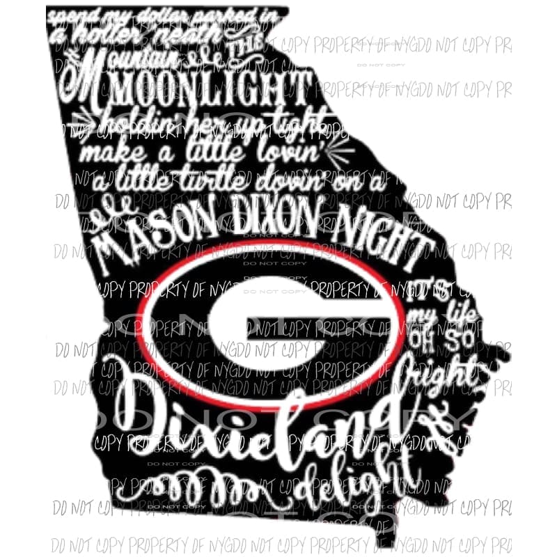 Georgia Bull dogs dixie state Sublimation transfers Heat Transfer