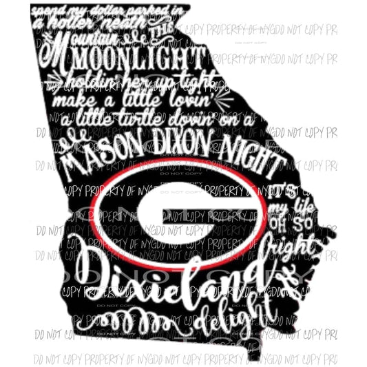 Georgia Bull dogs dixie state Sublimation transfers Heat Transfer