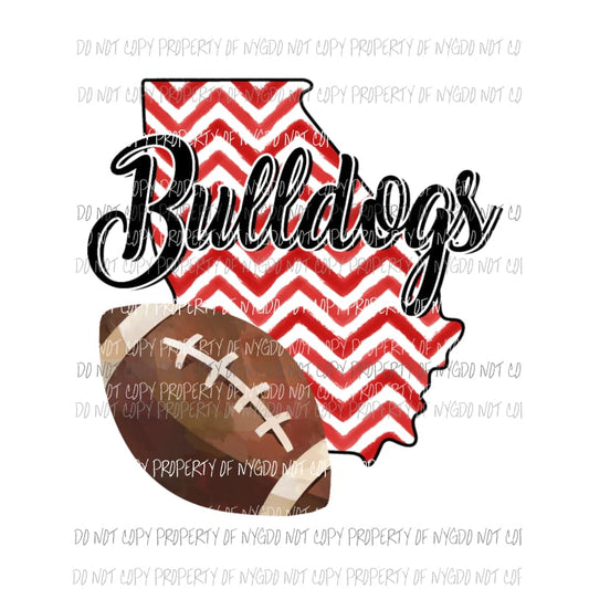 Georgia Bulldogs football chevron state Sublimation transfers Heat Transfer