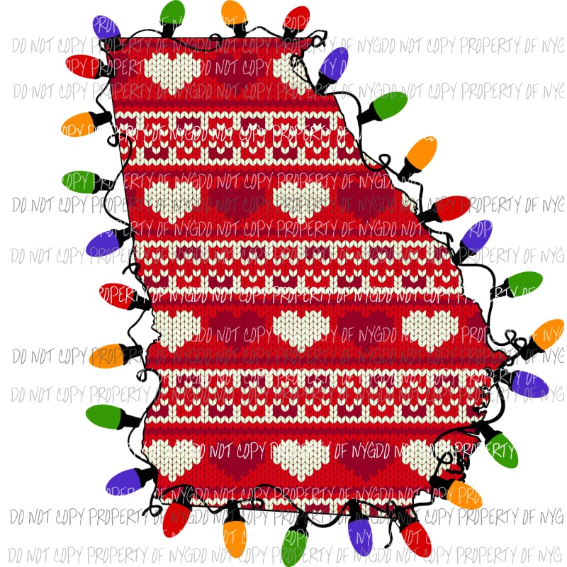 georgia heart lights state Sublimation transfers Heat Transfer