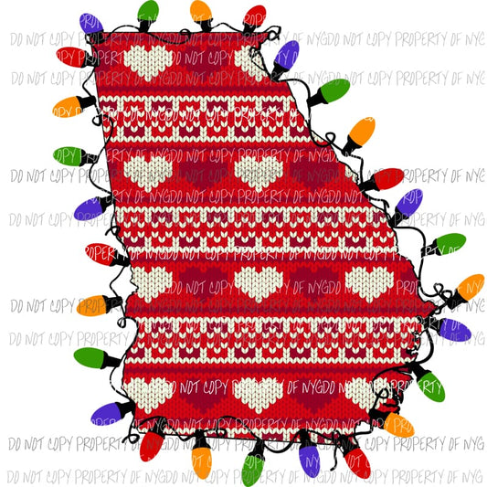 georgia heart lights state Sublimation transfers Heat Transfer