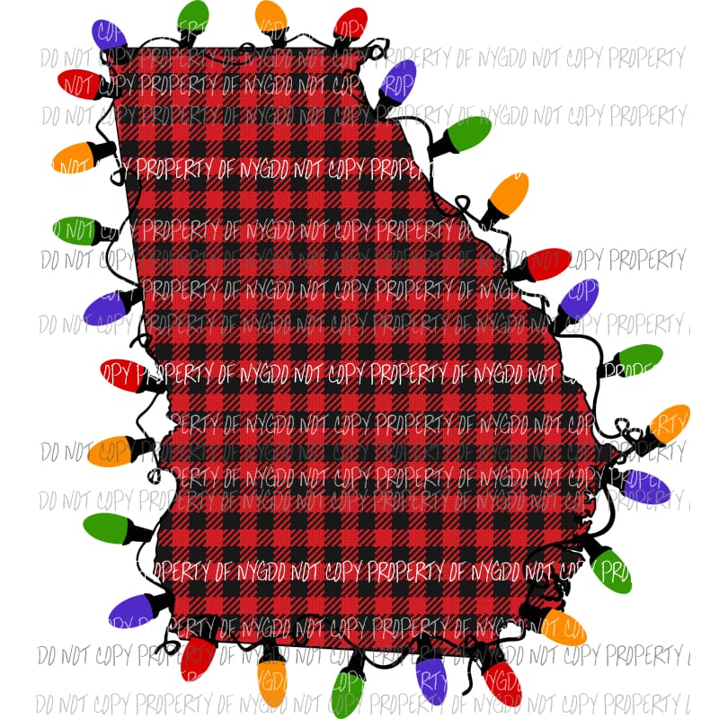 georgia plaid lights state Sublimation transfers Heat Transfer