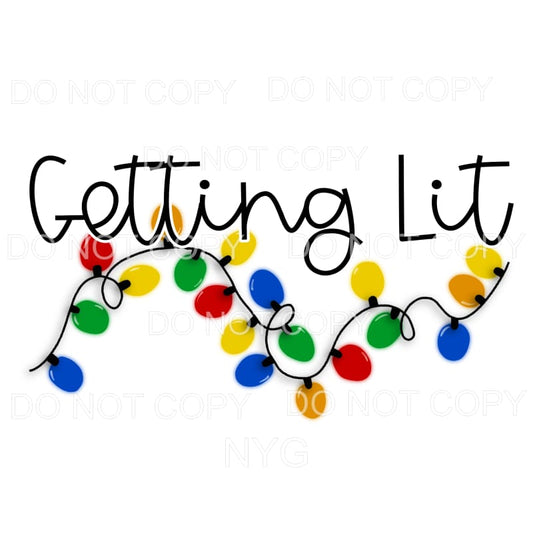 Getting Lit Colorful Christmas Lights #914 Sublimation 