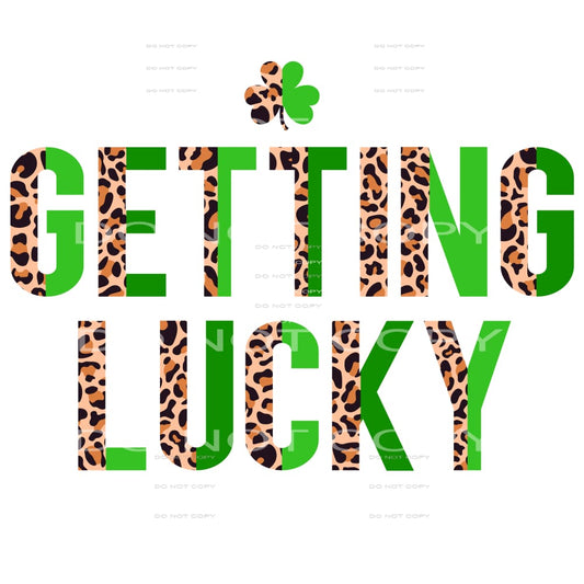 Getting Lucky Clover Half Leopard St Patricks Day #2492 
