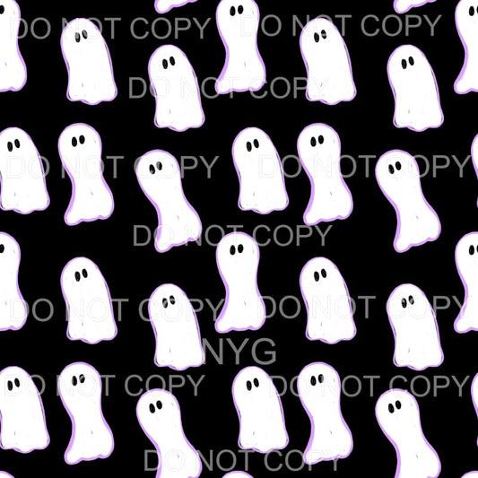 Ghost Black Background Halloween Sheet #184 Sublimation 