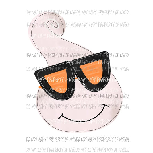 Ghost with glasses Halloween Fall Sublimation transfers Heat Transfer