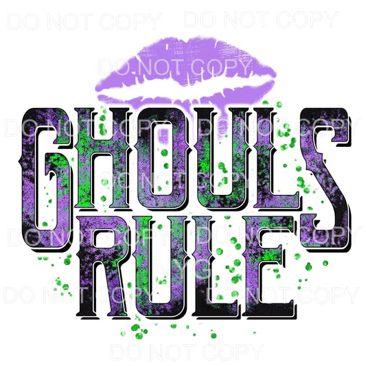 Ghouls Rule Purple Lips Green Splatter Grunge #368 