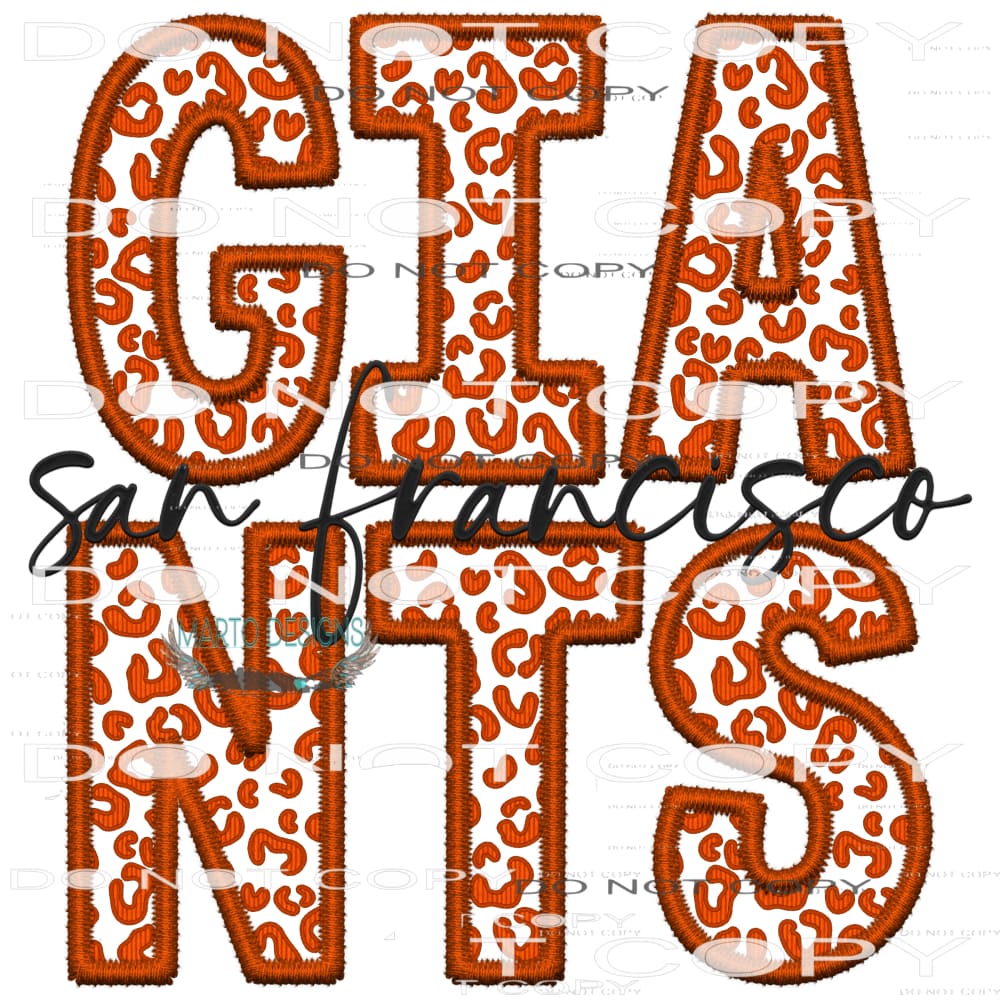 Giants San Francisco #7854 Sublimation transfers - Heat