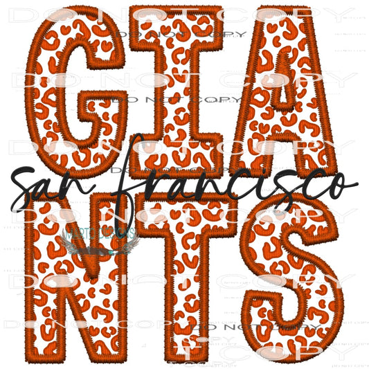 Giants San Francisco #7854 Sublimation transfers - Heat