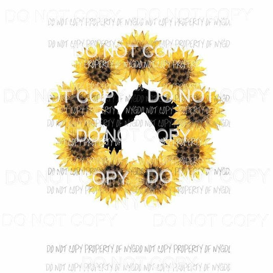 Girl and Horse Sunflower circle #1 Sublimation transfers Heat Transfer