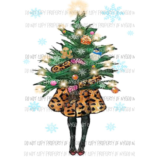 Girl - Christmas leopard Sublimation transfers Heat Transfer