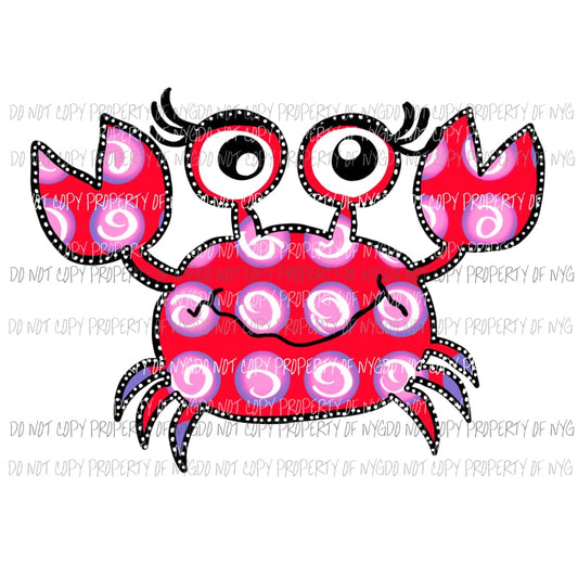 Girl Crab Sublimation transfers Heat Transfer